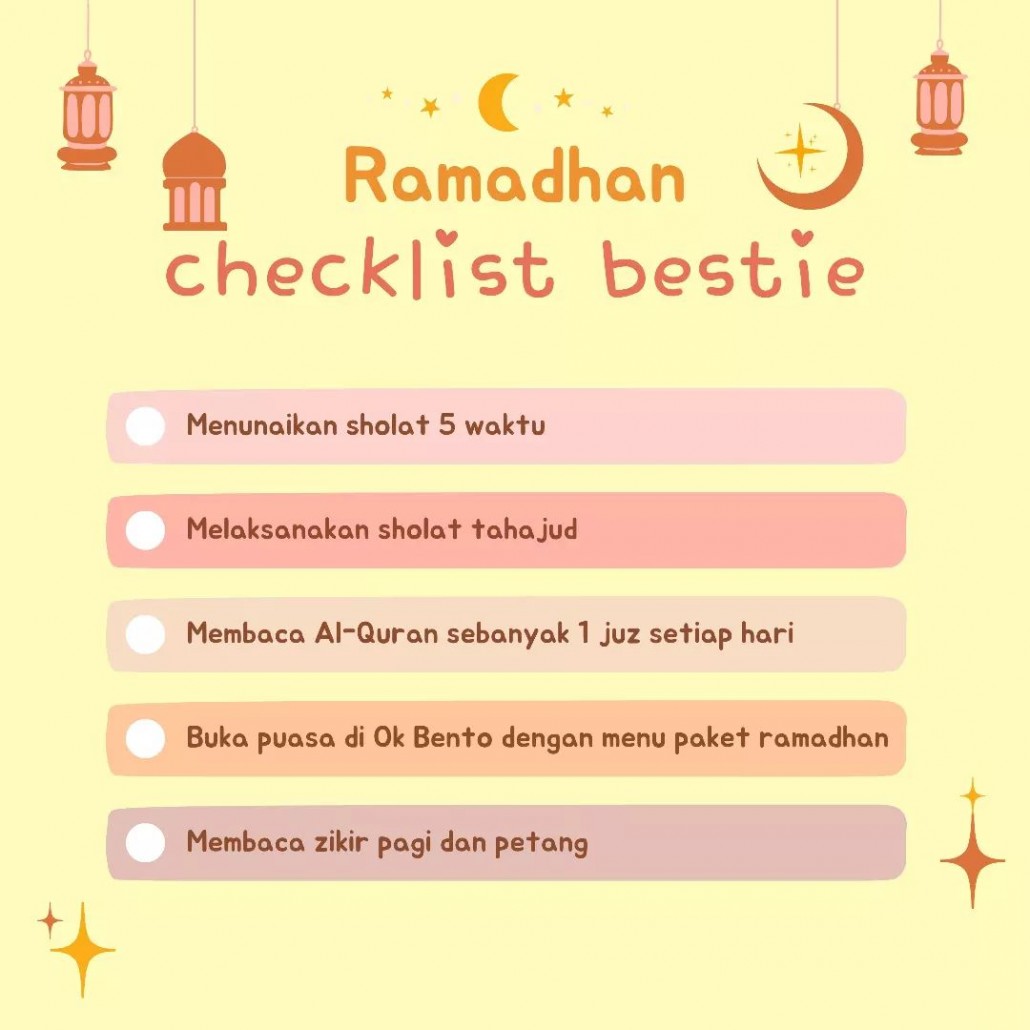 Ramadhan Checklist Ok Bento