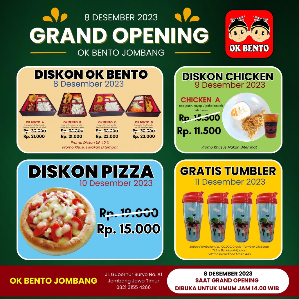 Promo Grand Opening Ok Bento Jombang 