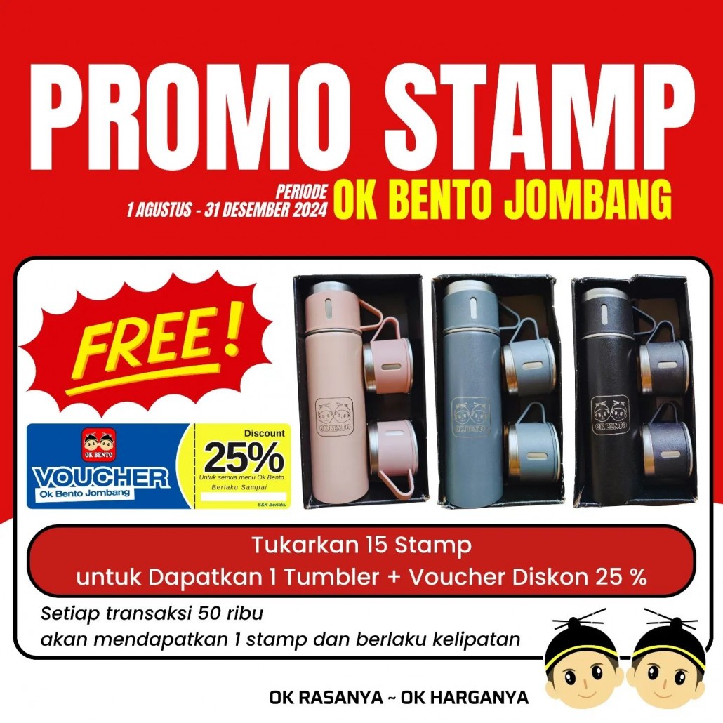 Promo Stamp Gratis Tumbler di Ok Bento