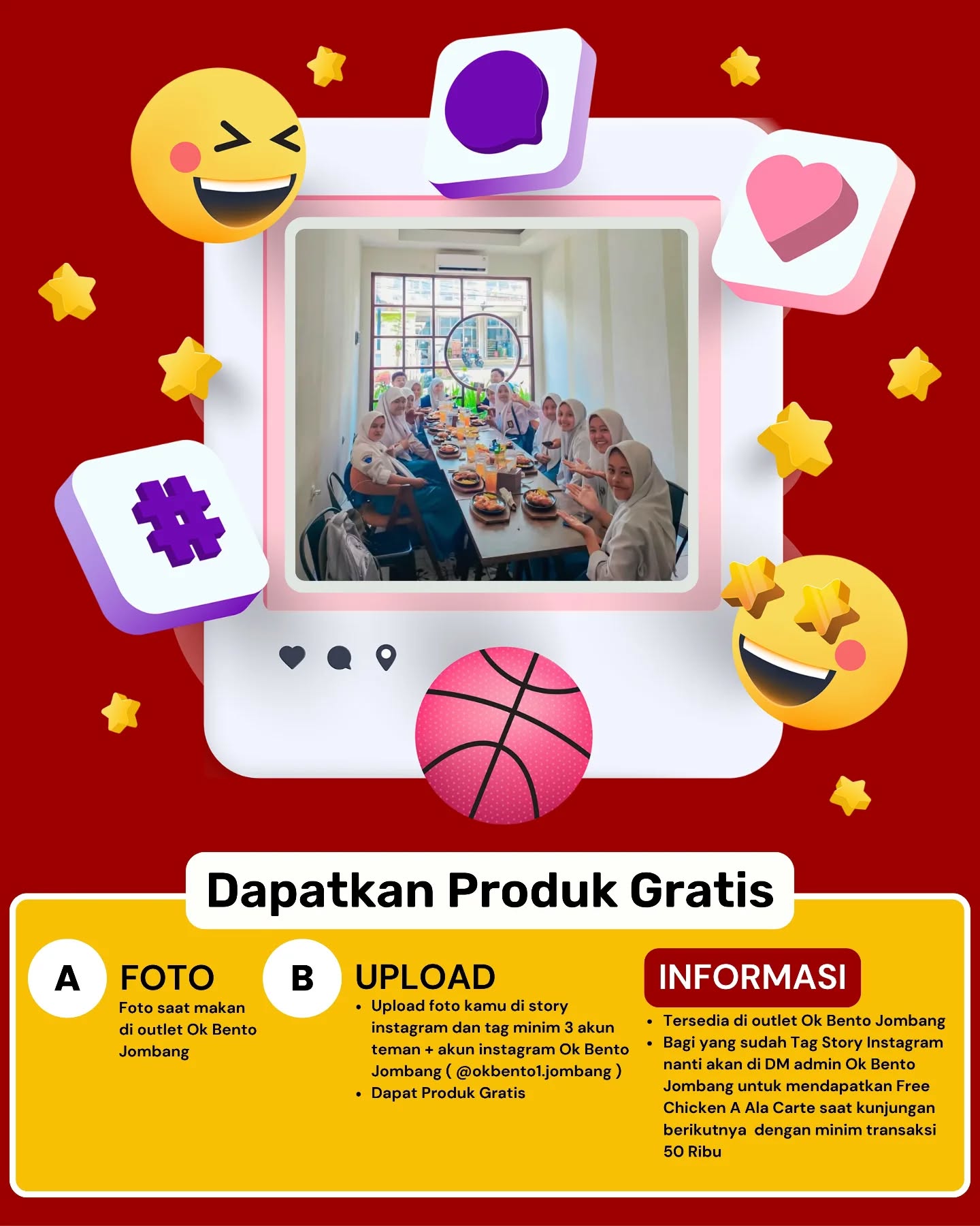 Produk Gratis di Ok Bento Jombang