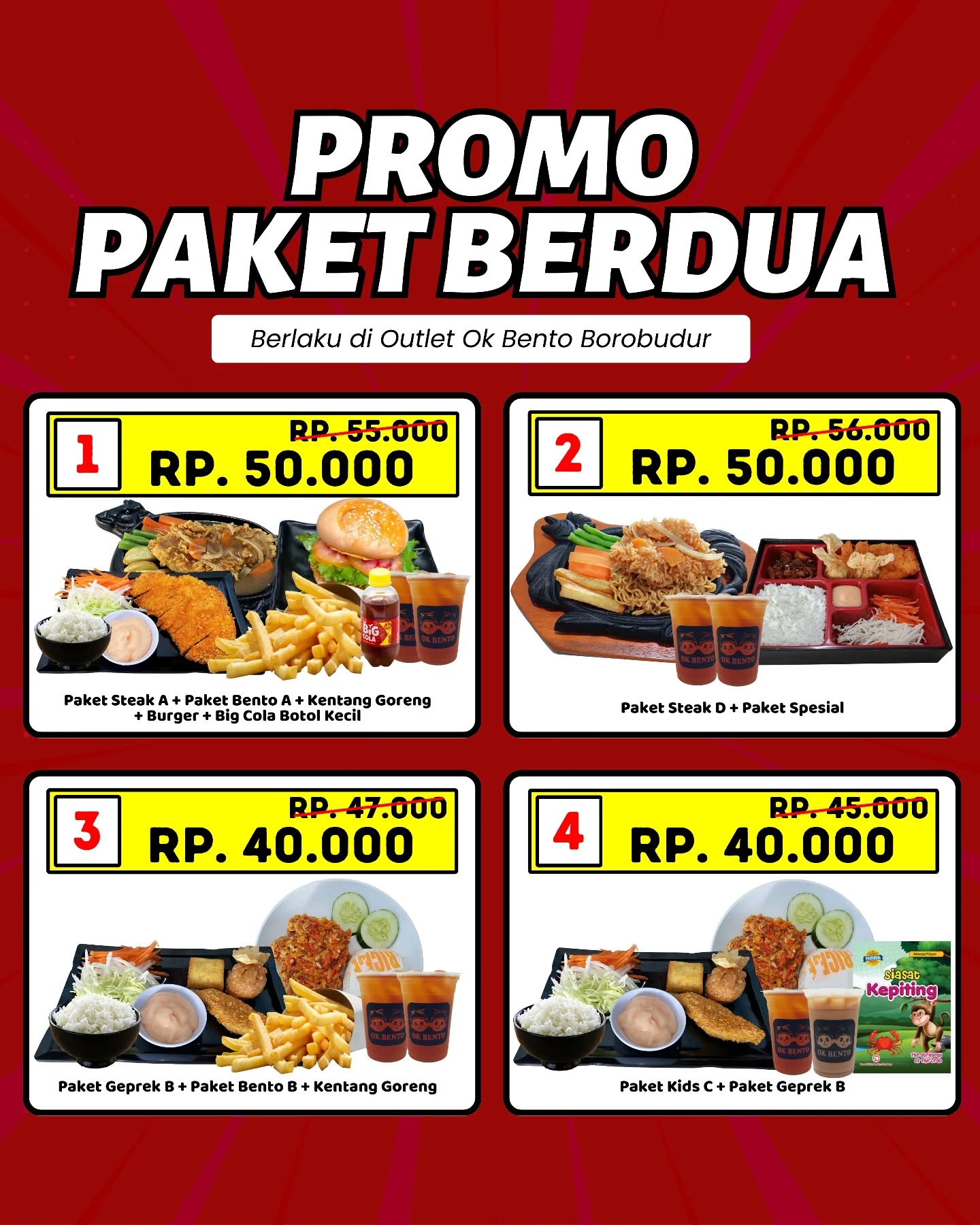Promo Paket Berdua di Ok Bento Borobudur Magelang
