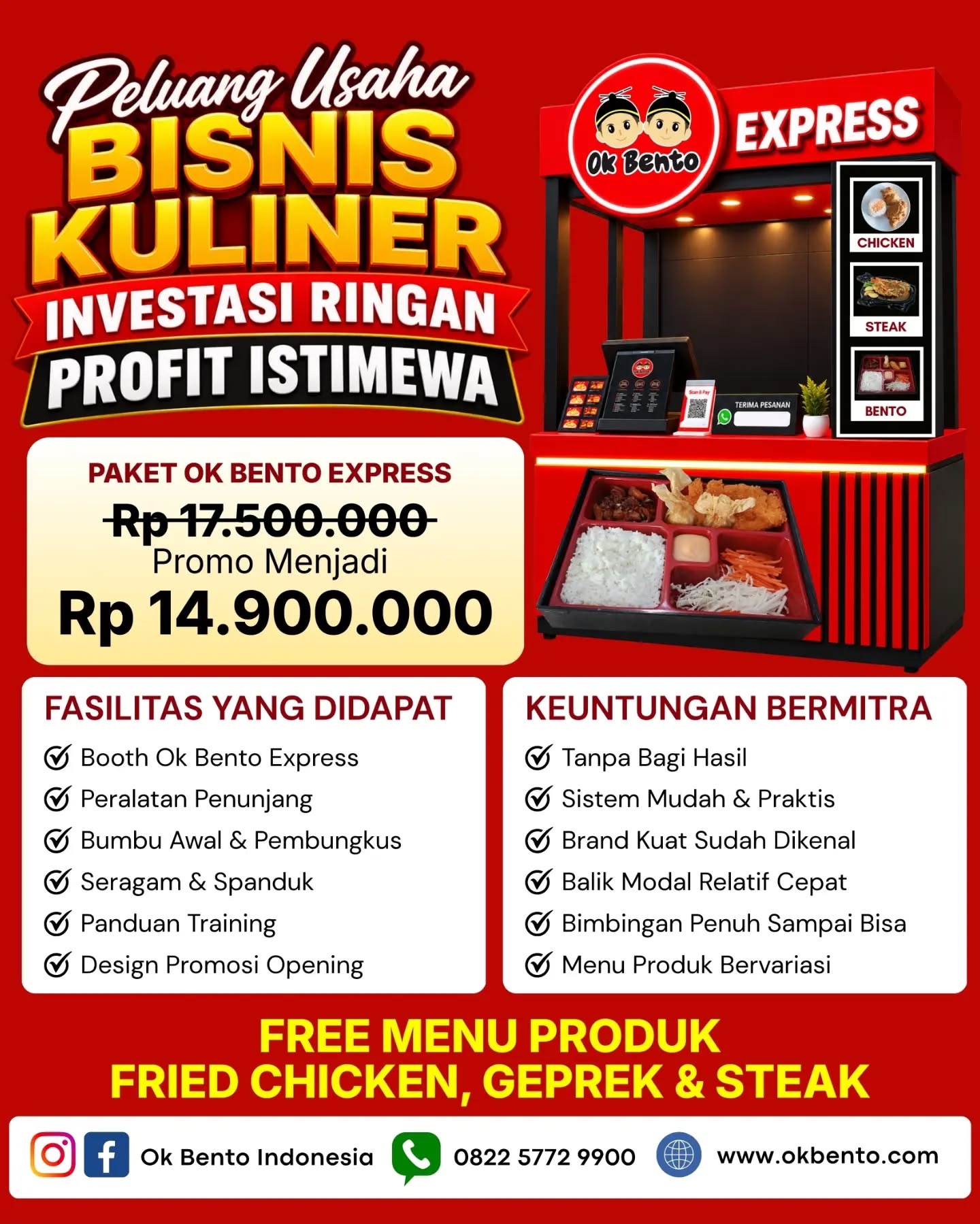 Peluang Usaha Franchise Ok Bento